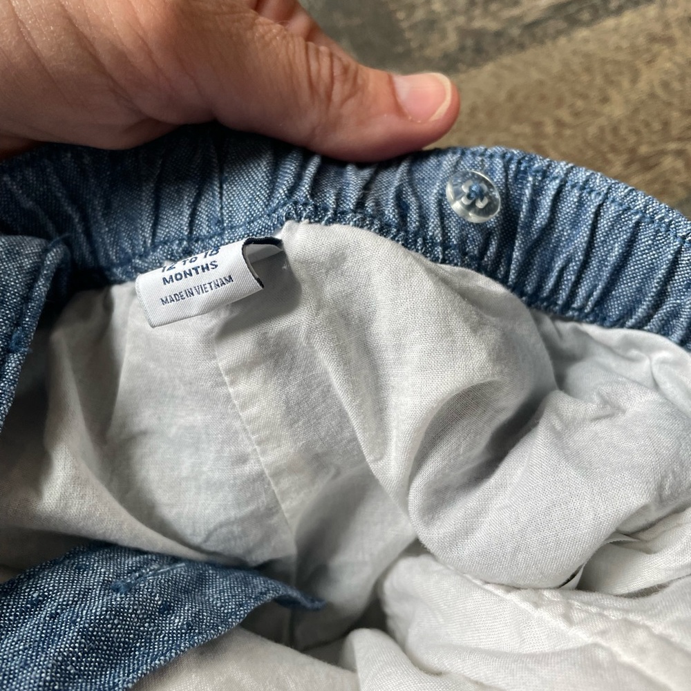 SOLD Janie and Jack linen shorts overalls, 12-18 months - Picture 10 of 13